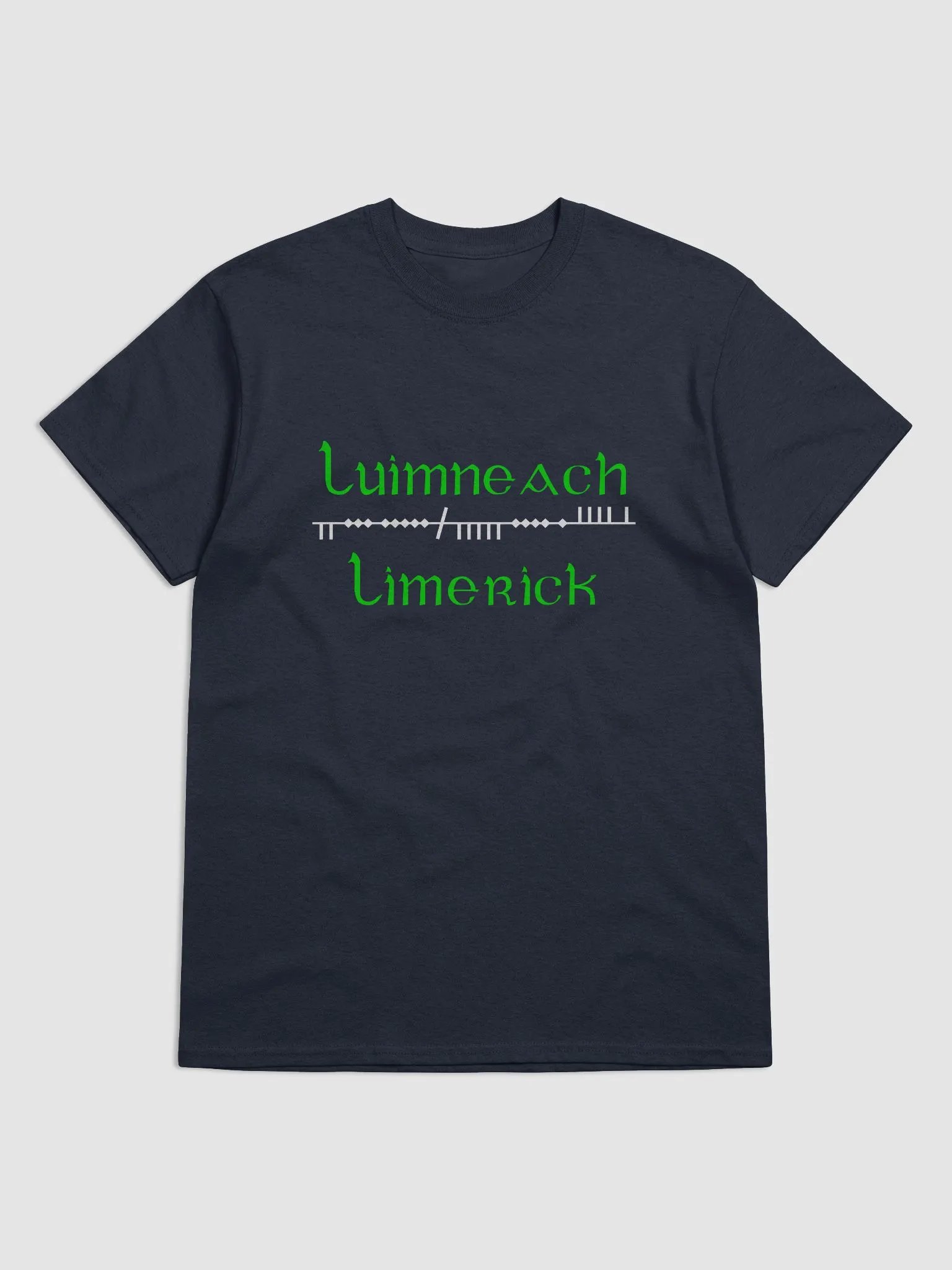 Limerick/Luimneach Scholastic style Ogham Printed T-shirt product image (1)