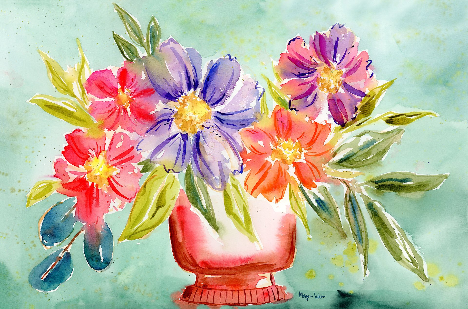 Floral Watercolor Print - Petal Burst product image (2)
