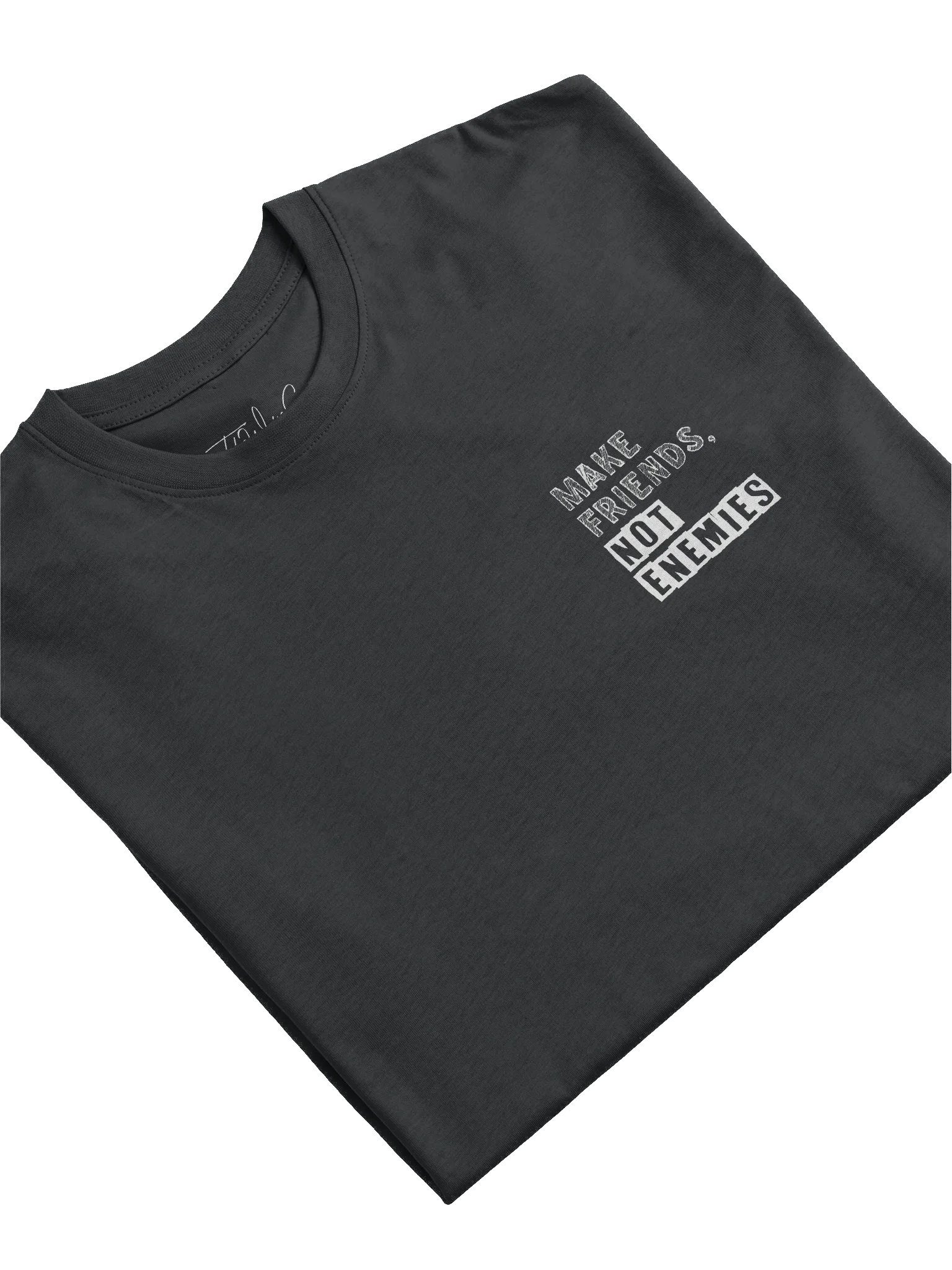 Make Friends Not Enemies Black Tee product image (4)