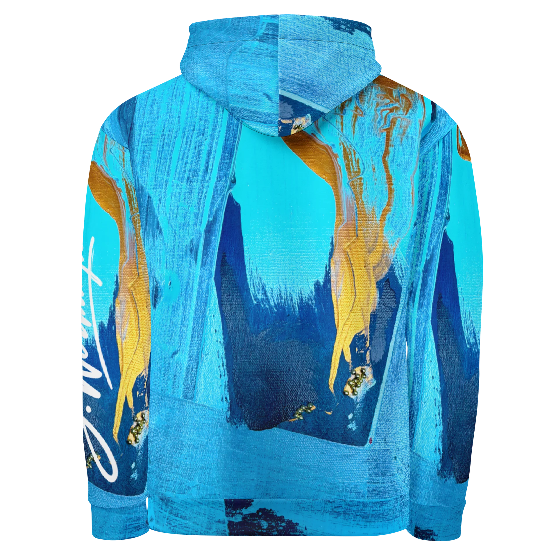 Blue Abstract Drip Art Hoodie product image (2)
