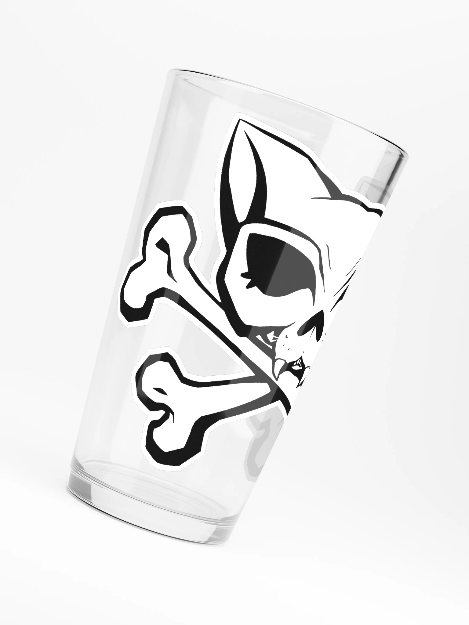 White Kat Skull Pint Glass product image (6)