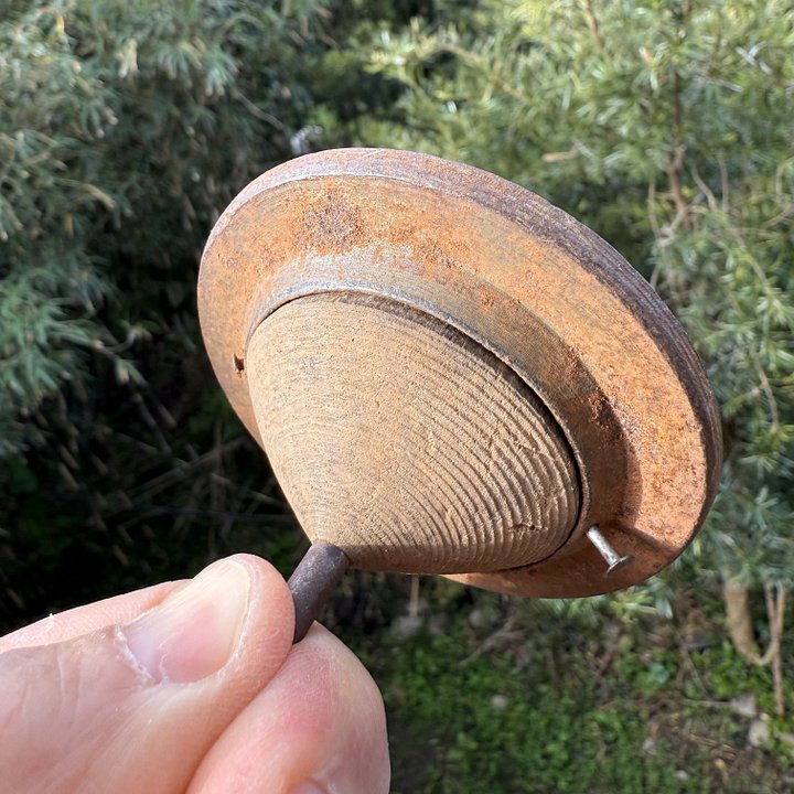 🎎 Antique Japanese Battling Top (Koma) – Hand-Turned Wood & Iron Toy – Japan Antique Roadshow product image (1)