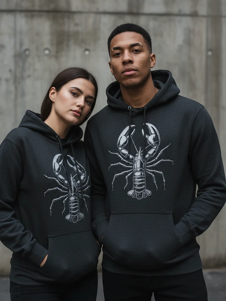 Molten Shell Hoodie | Futuristic Metallic Lobster Streetwear Design product image (1)