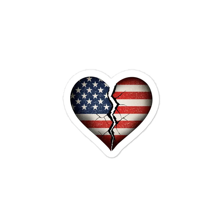 Our Broken USA Broken Heart Vinyl Decal – Die Cut | Political Statement Sticker for Car, Laptop & Window product image (1)