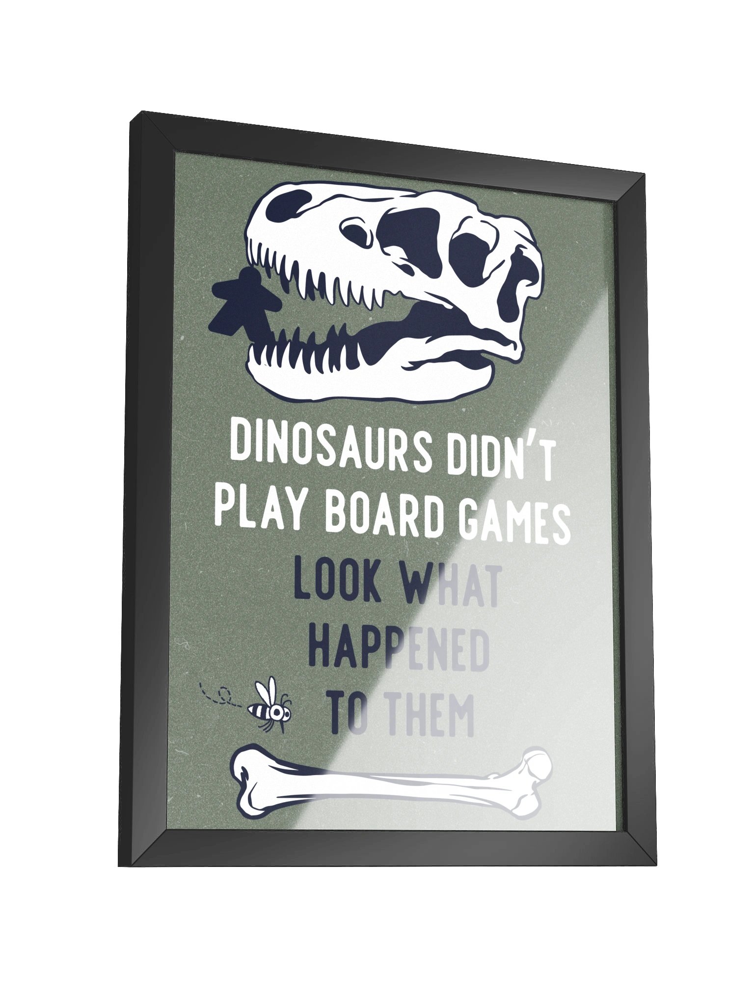 Funny Extinct Dinosaur Board Game Room Poster - FRAMED product image (3)