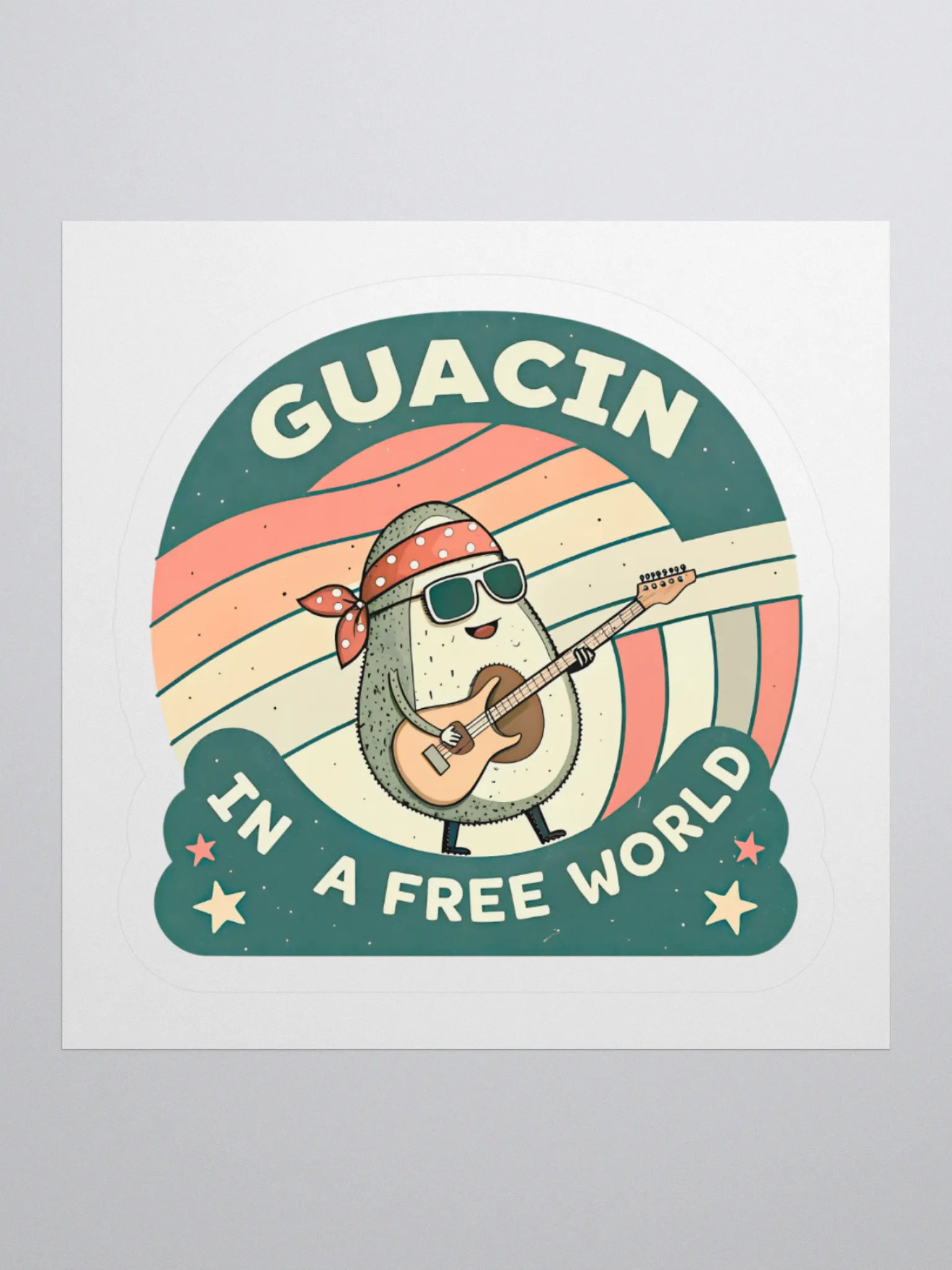 Groovy Guacin' Guitar Sticker product image (1)