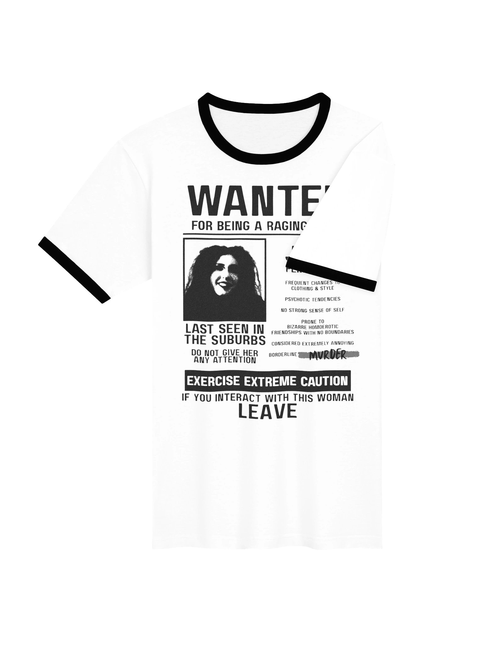 POSTMORTEM Wanted Ringer T-Shirt product image (4)