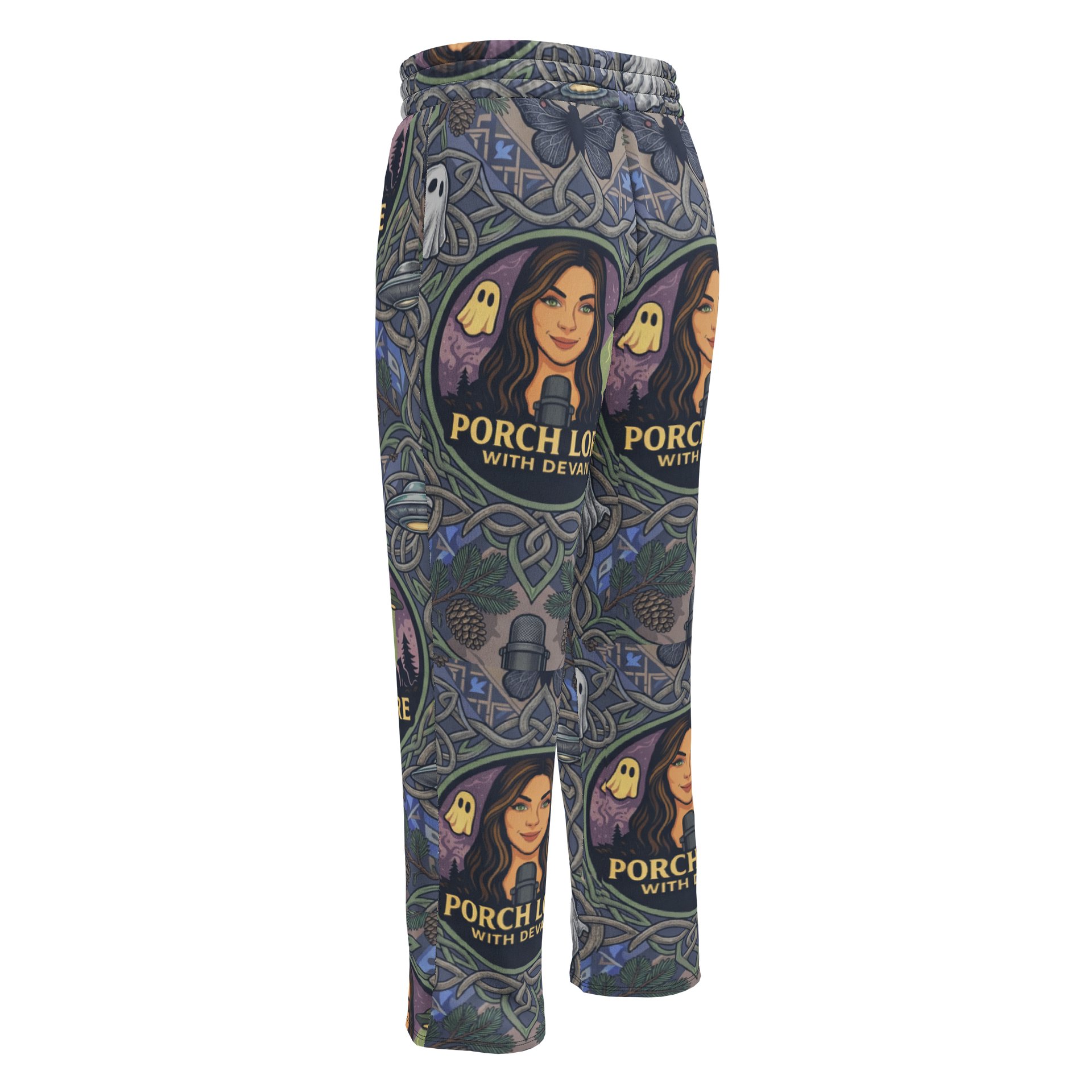 PORCH LORE DEVAN PERIWINKLE MOTH UNISEX WIDE LEG JOGGERS product image (3)
