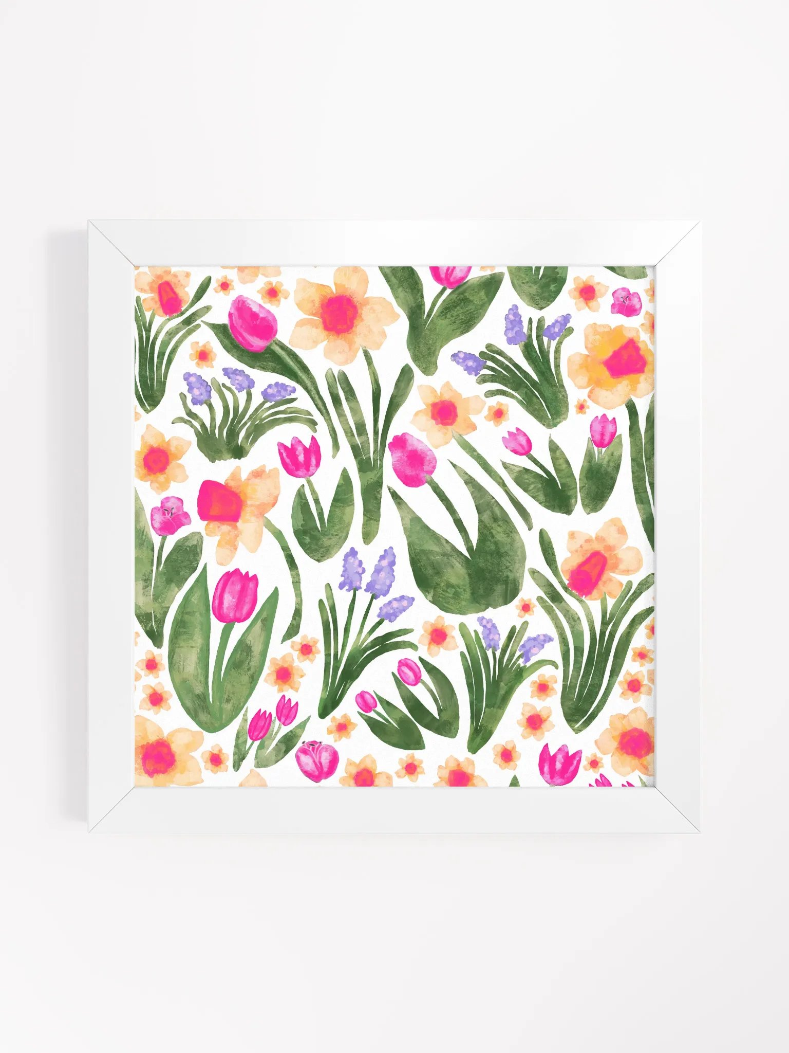 Spring Garden, Full Color on White | Square Print | by Monique Faella Designs™ | Framed Coastal Wall Art | Museum-Quality Print product image (42)