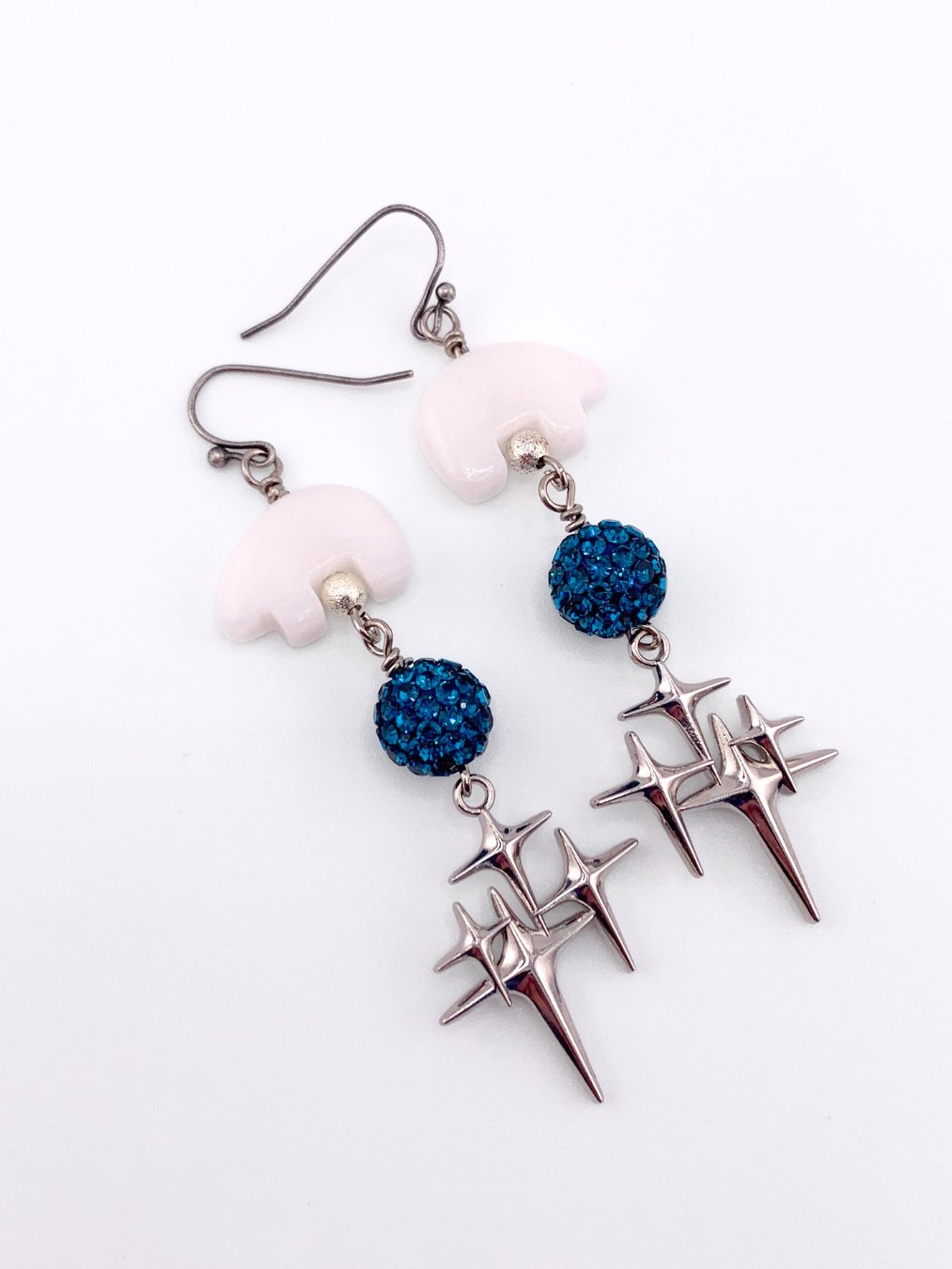Quartz Polar Bear, Teal Sparkle Earrings product image (1)