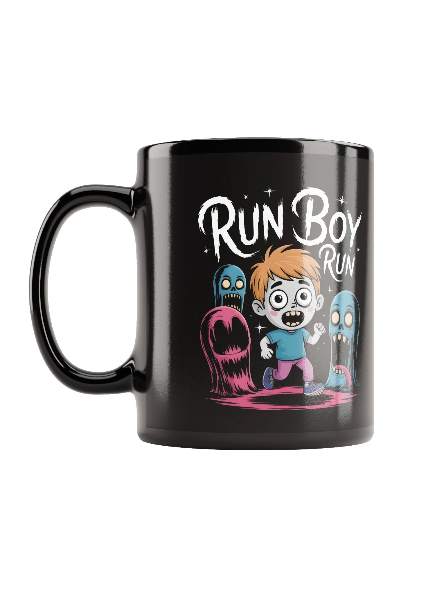 Run Boy Run Monster Glossy Black Mug product image (6)