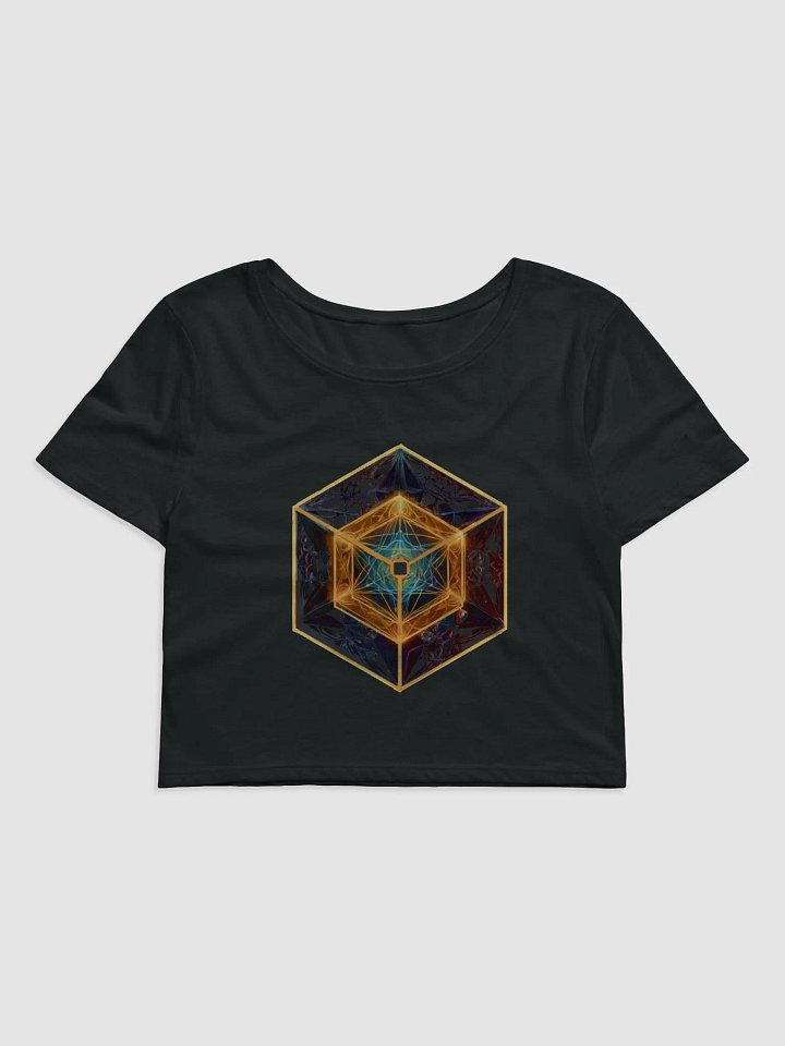 Geometric Optical Illusion Cube T-Shirt - Unique Visual Art product image (2)