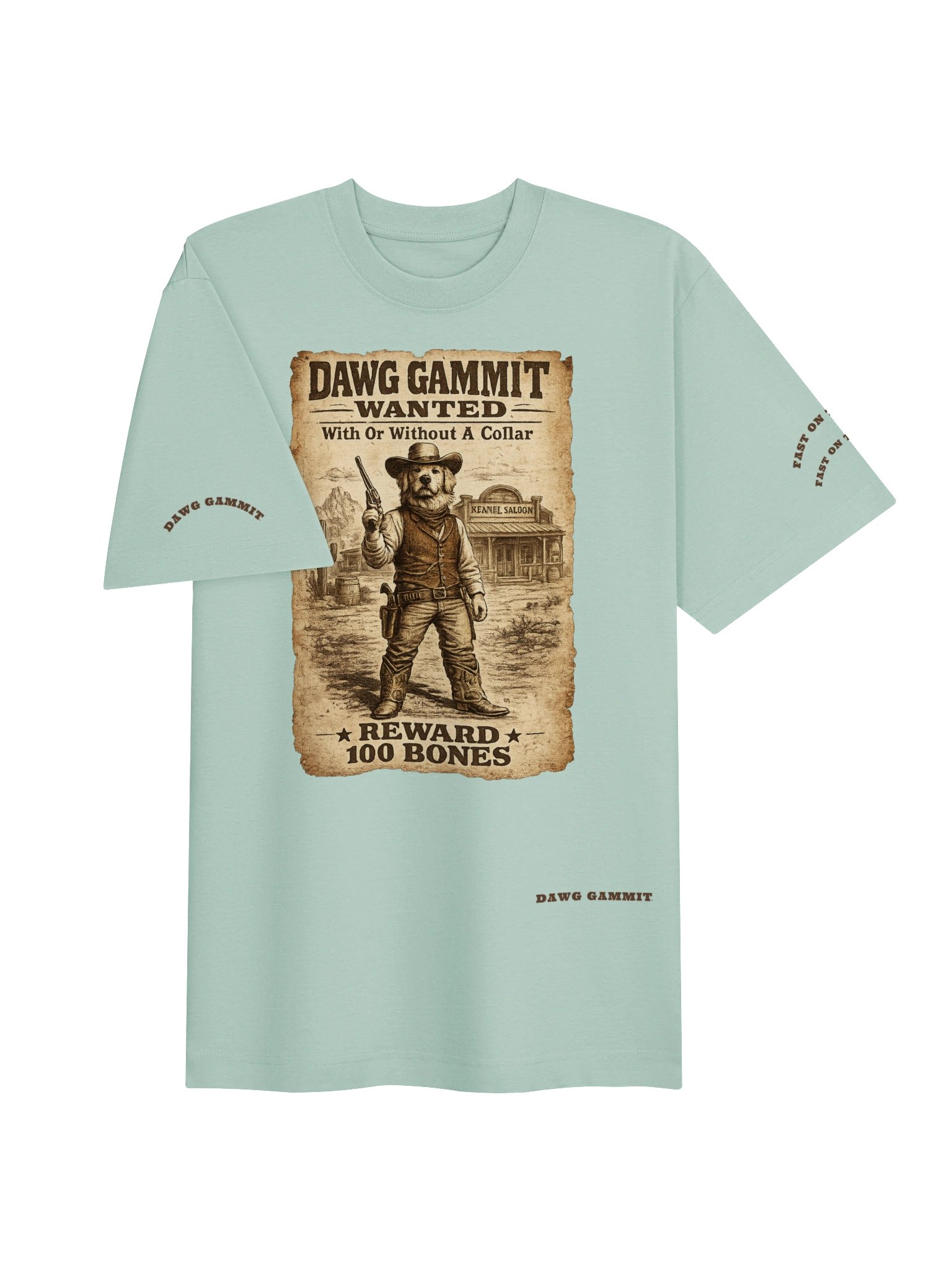 WANTED DAWG GAMMIT™ WANTED Golden Retriever Poster Heavy T-shirt product image (7)