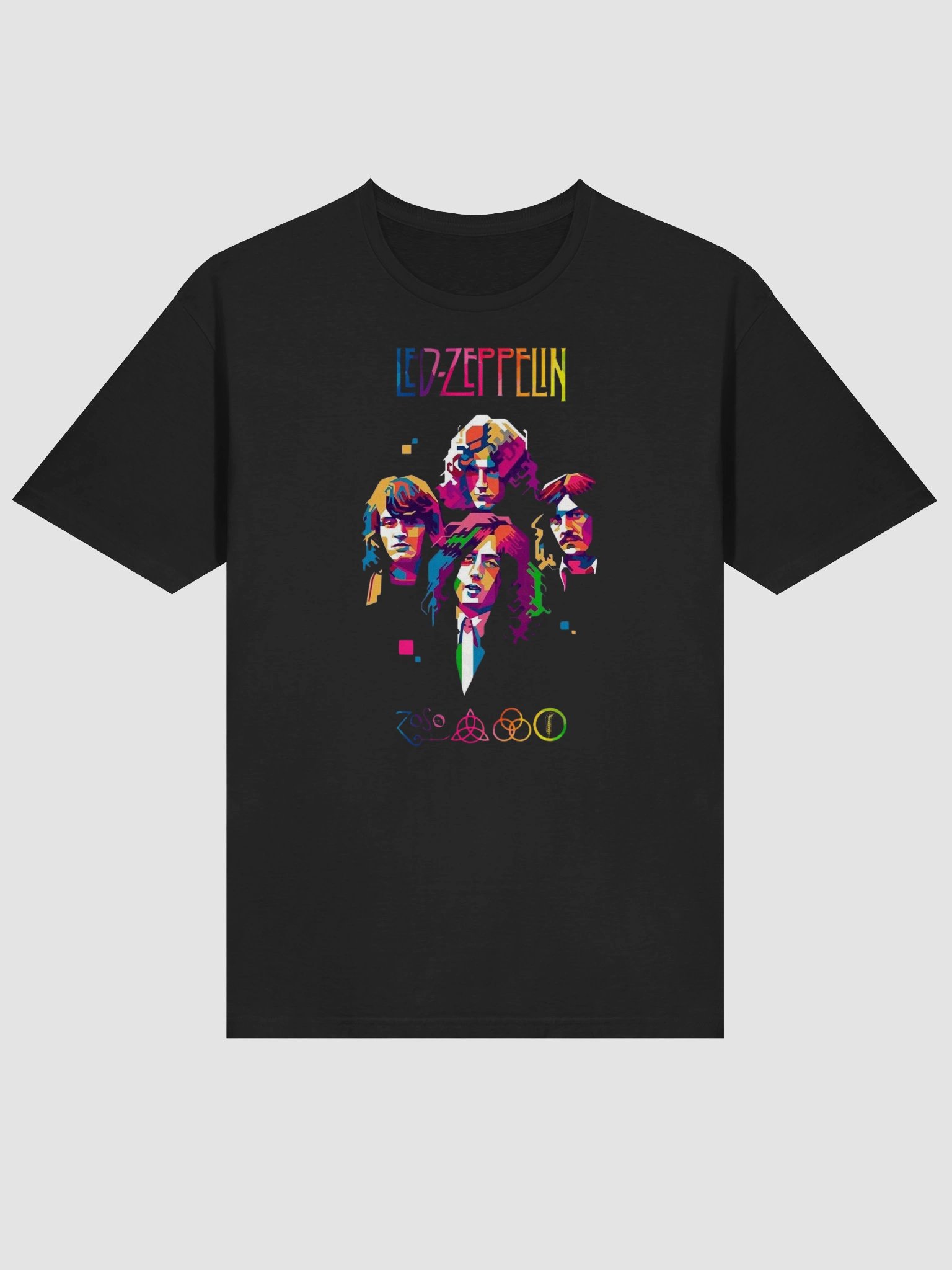 Led Zeppelin T-Shirt WPAP Pop Art Four Members Portrait | Jimmy Page Robert Plant Classic Rock Graphic Tee | 70s Hard Rock Collector Shirt product image (3)