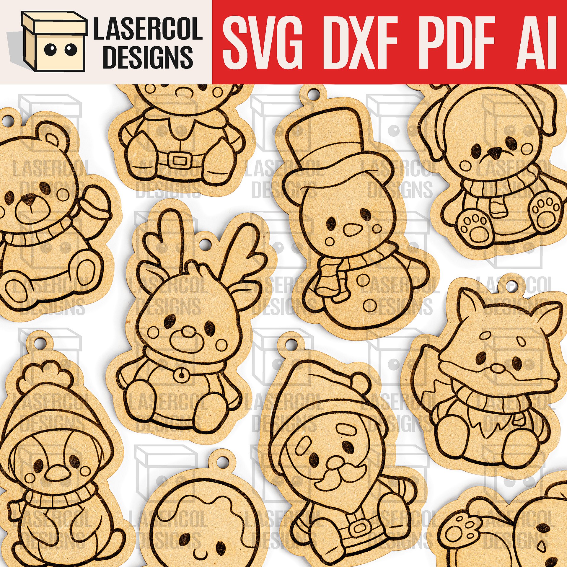 Christmas Ornaments Bundle Set 1 (+60) - Laser Cut Files product image (3)