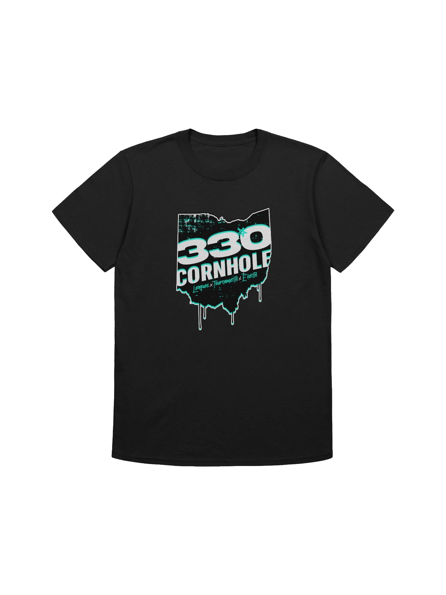 Gildan Softstyle 330 Cornhole Grunge State Outline T-Shirt - Front Logo product image (2)