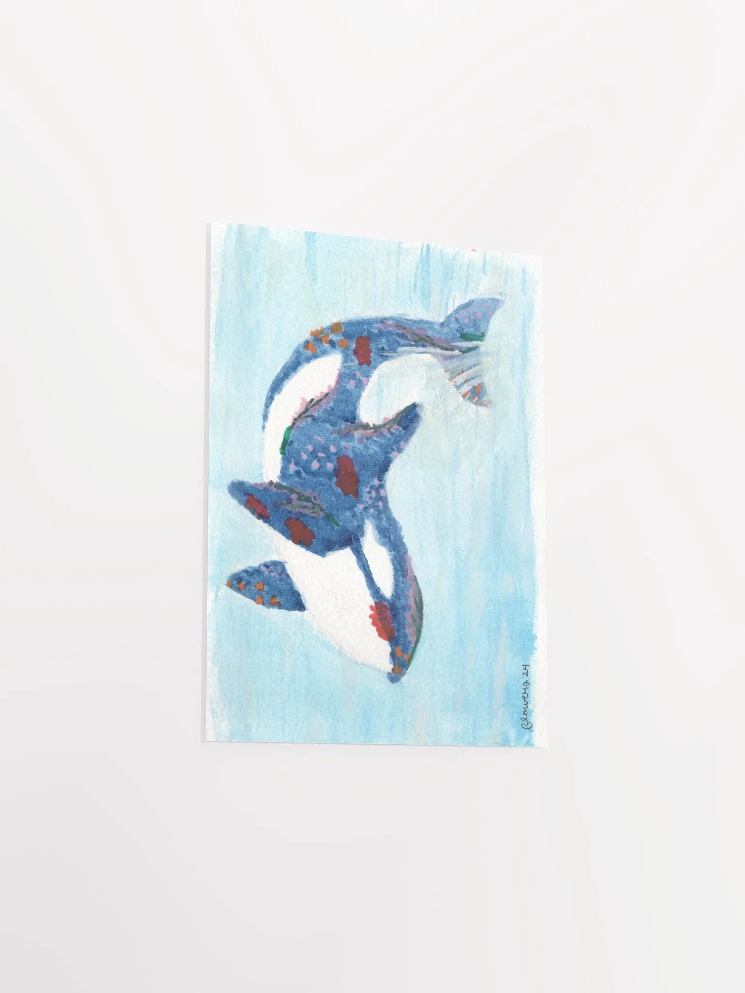 floral orca backwards breech 02 - watercolour - print product image (4)