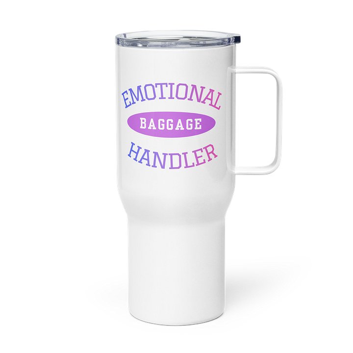 Emotional Baggage Handler Varsity Style 25 oz or 40oz Tumbler-Blue, Lavender, Pink and White product image (1)