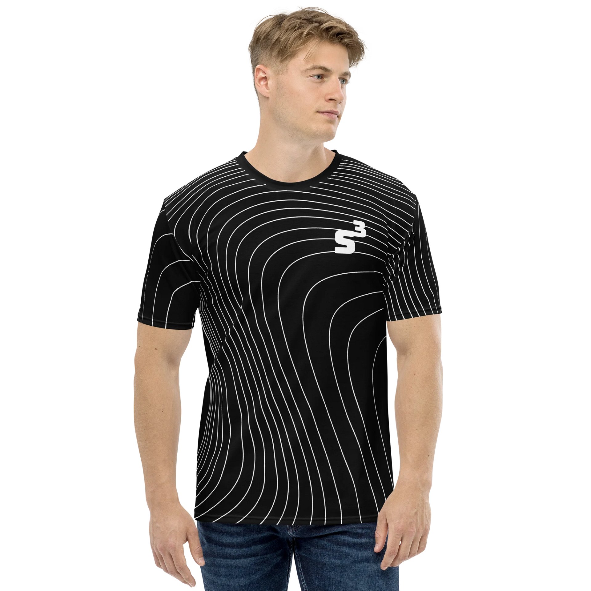 S³ Simplistic White On Black Abstract Wave product image (2)