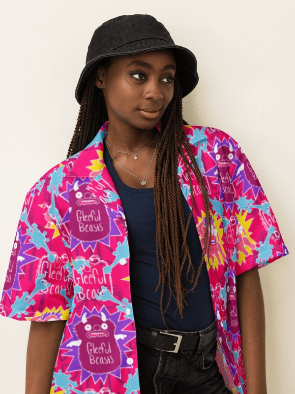 Gleeful Beasts Hawaiian Shirt - Full Color product image (2)