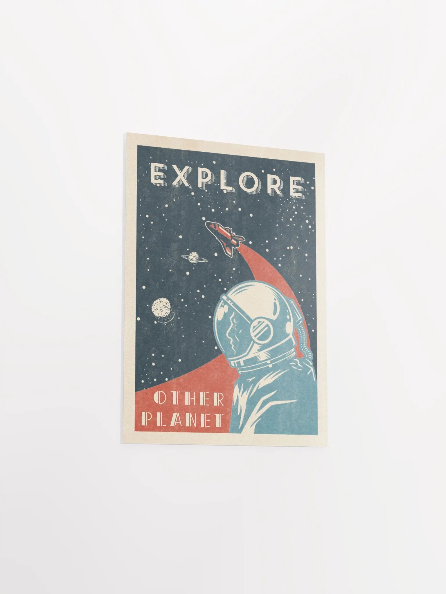 Explore other planet — Vintage space poster, retro space art, propaganda poster, retrofuturism art, retro sci-fi print product image (8)