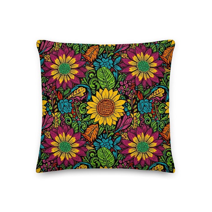 Vibrant Floral Fantasy Premium Pillow product image (3)