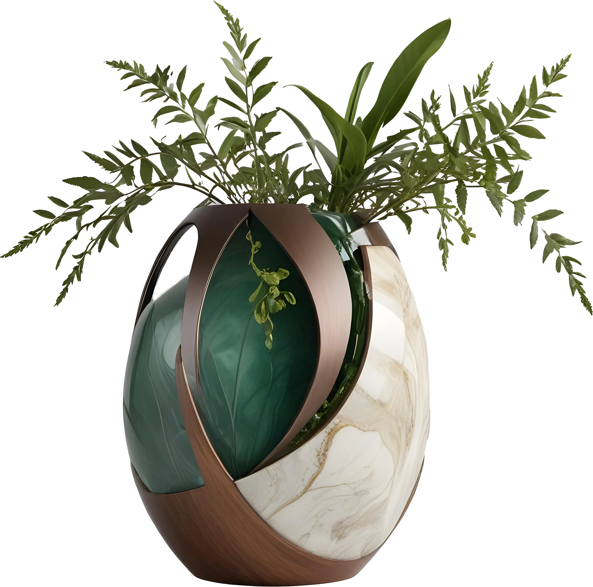 Luxe Botanique – Vase Art Déco with Plant home decor product image (1)