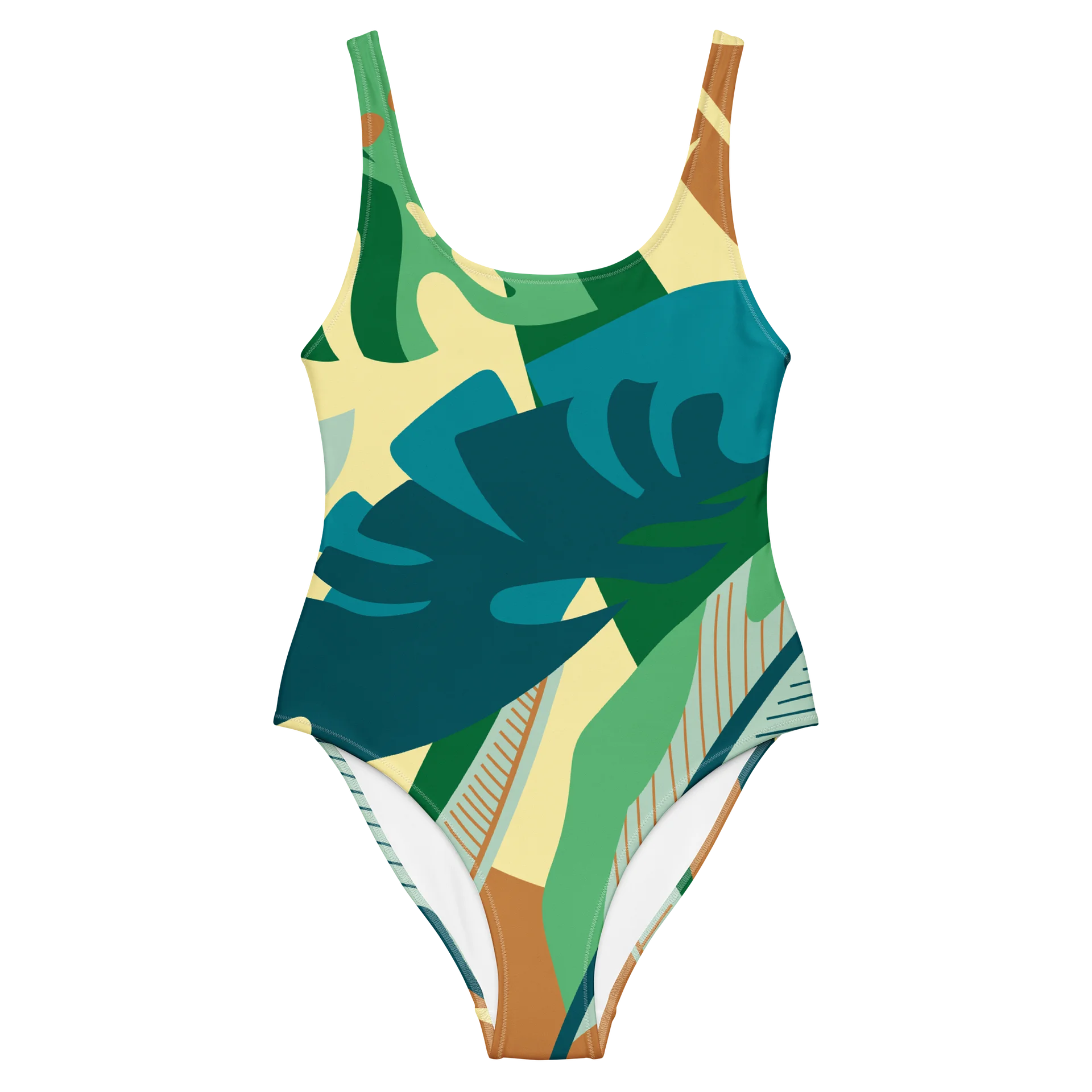 Tropical Leaf All-Over Print Swimsuit product image (8)