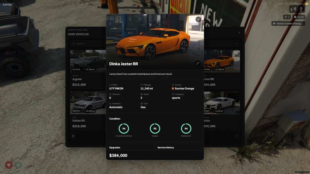 Used Vehicles (QB/Qbox/ESX) - FiveM's Complete Used Car Marketplace product image (1)