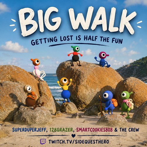 Tonight we're touching grass. Virtually. 😂🌲

The BIG WALK crew is absolutely STACKED: @superduperjeffttv , 128Grazer, Captain...