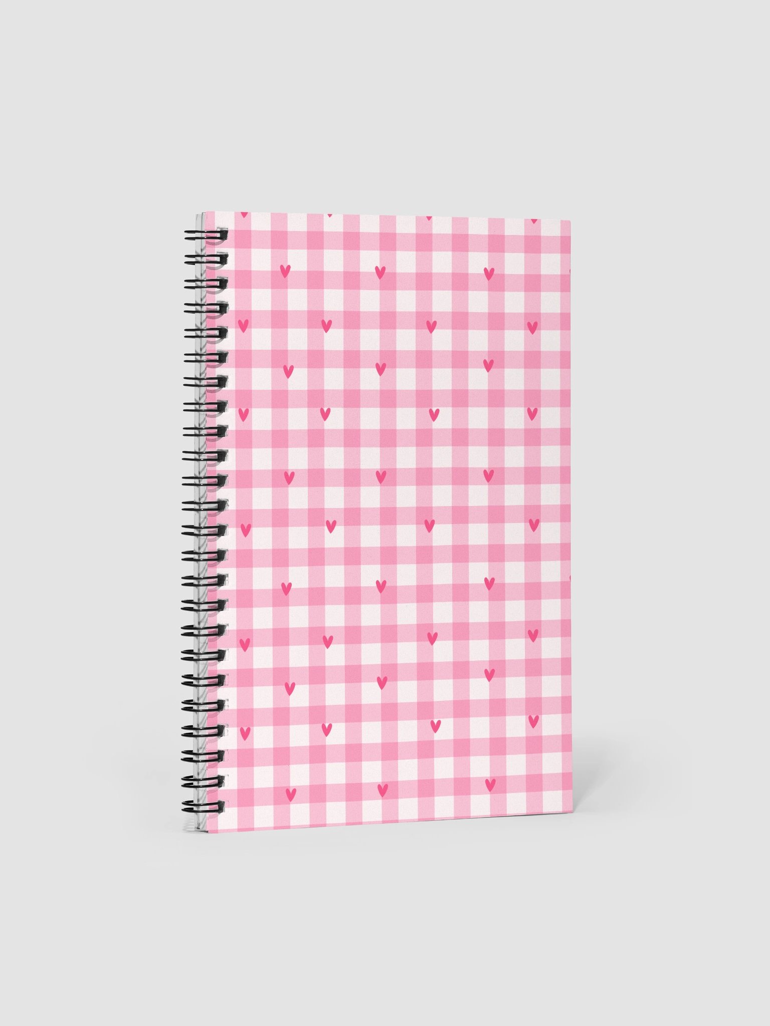 Be Mine Gingham Spiral Dotted Journal/Notebook. product image (1)