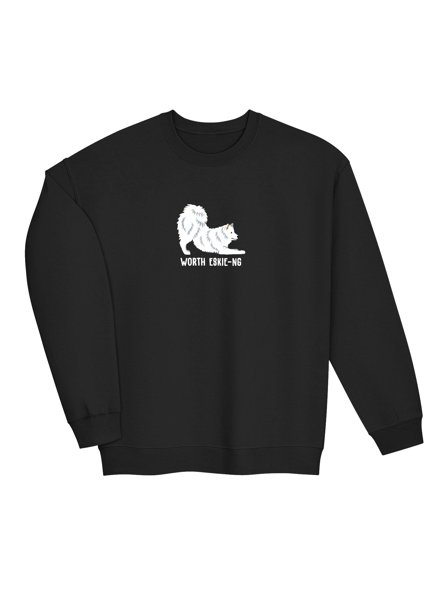 Worth Eskie-ng Sweatshirt (Embroidered) of an American Eskimo Dog product image (6)