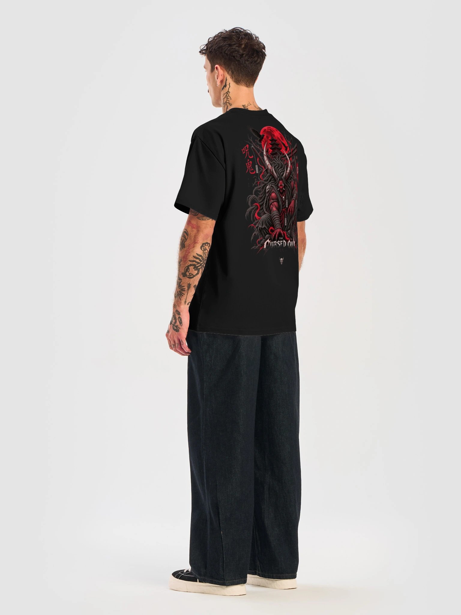 Cursed Oni – Japanese Demon Oversized Graphic T-Shirt | Dark Yokai Streetwear product image (6)