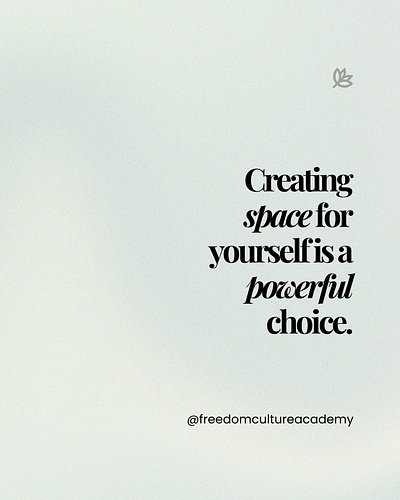 Creating space for yourself is a powerful choice—one that supports everything else you’re building. ✨