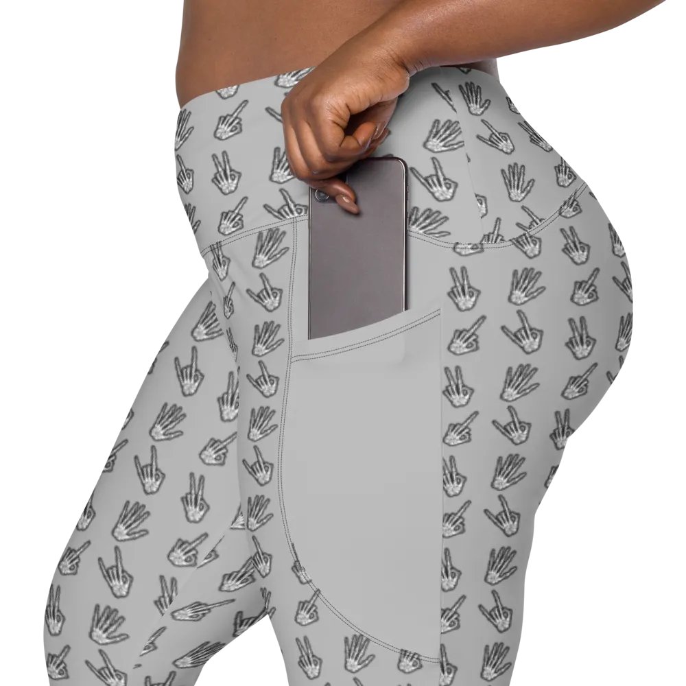 Bone Zone grey pattern pocket leggings product image (6)
