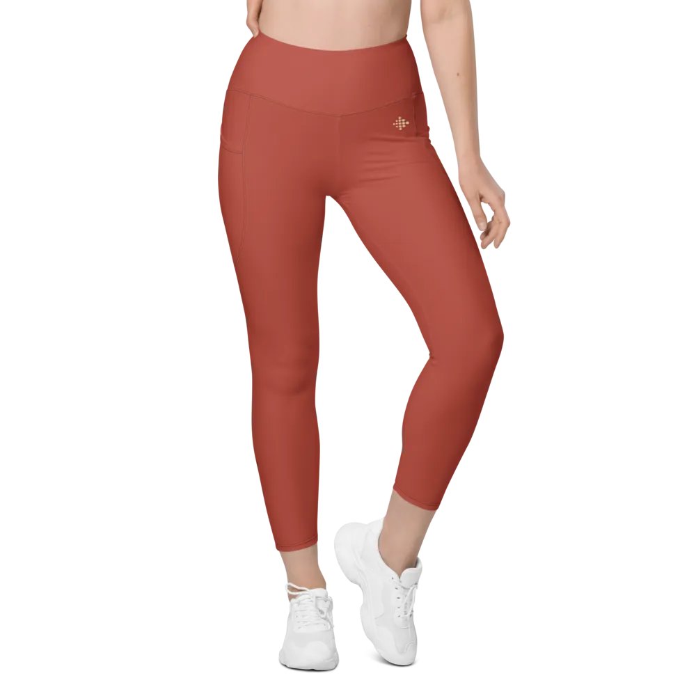 Intense Red Leggings with Pockets product image (3)