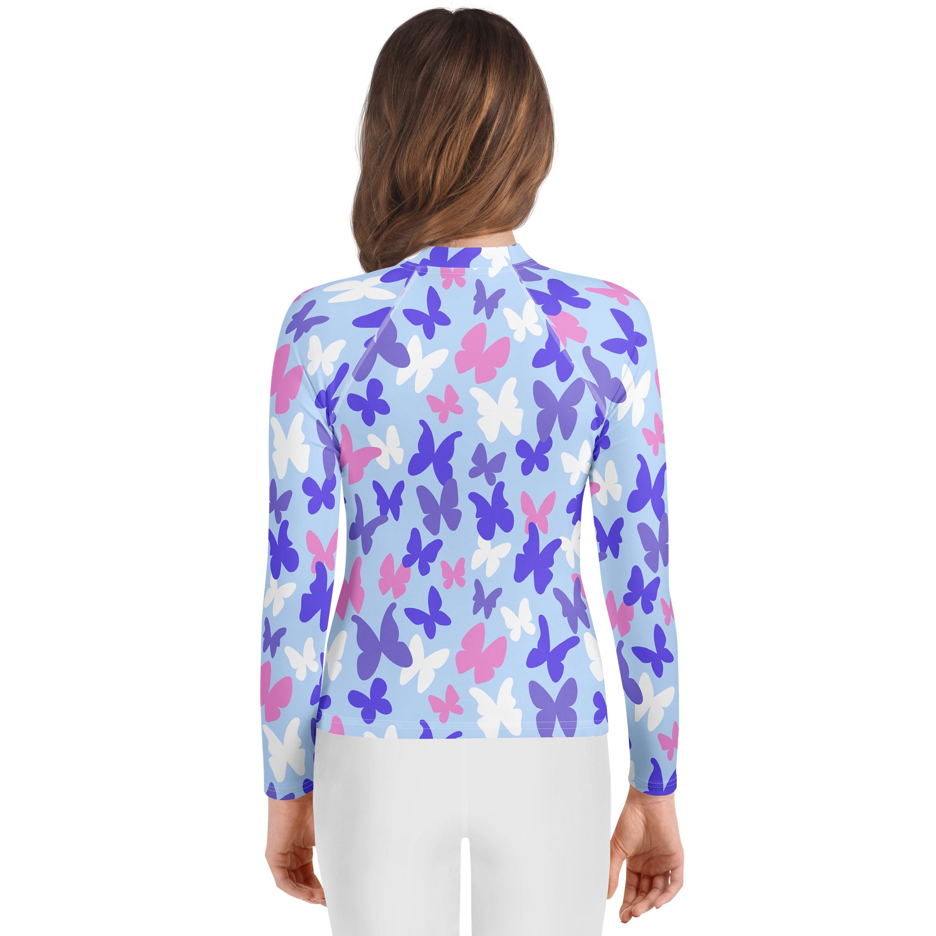 Pastel Butterfly Youth Rash Guard product image (2)
