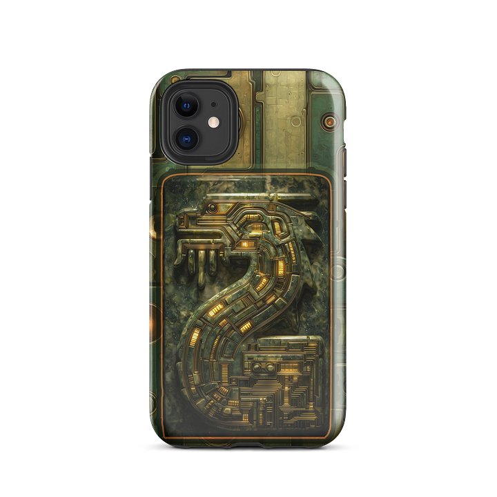 Jade Serpent Phone Case – Gold Circuit Snake Design, Green Tech Pattern Cover product image (28)