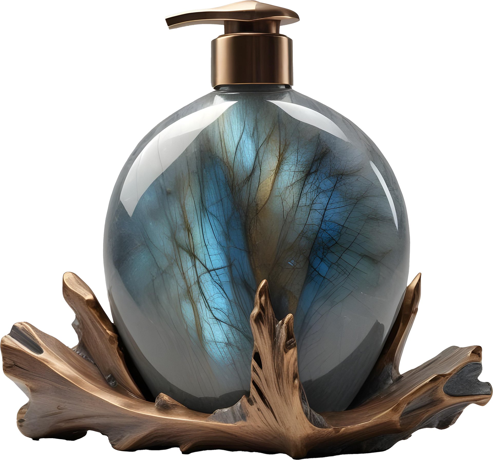 Celestial Grace – Art Deco Round Soap Dispenser PNG product image (1)