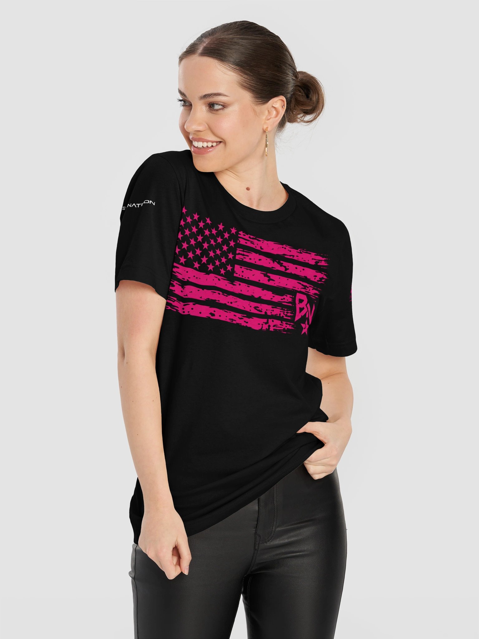 Copy of Beast Nation | Distressed American Flag Tee Pink product image (11)