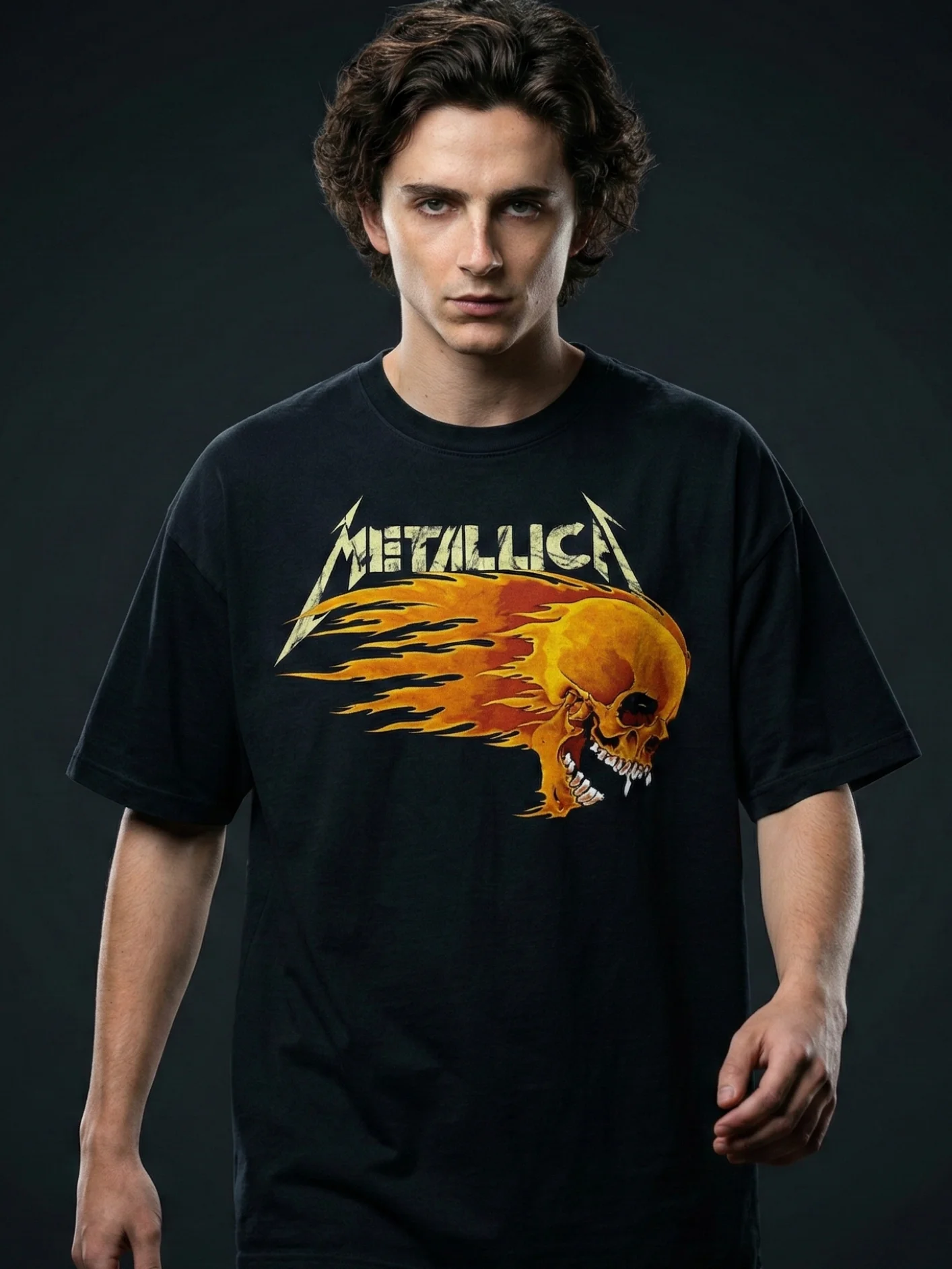 Metallica Flaming Skull T-Shirt Pushead 1994 Tour | Dark Grey Vintage Heavy Metal Graphic Tee | 90s Thrash Metal Collector Shirt product image (13)