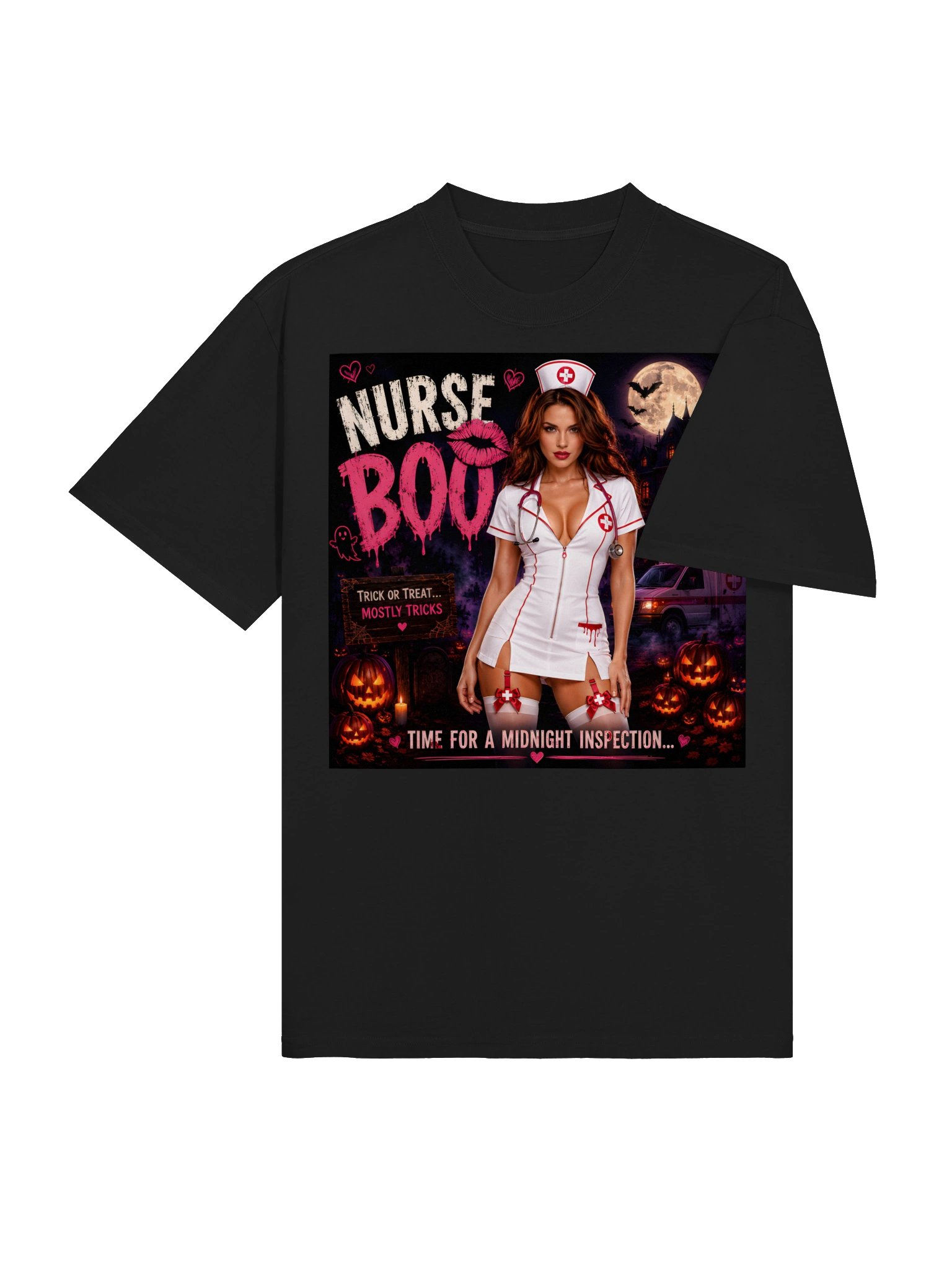 Nurse Boo Halloween T-Shirt – Spooky Nurse Costume Shirt, Trick or Treat Mostly Tricks product image (5)