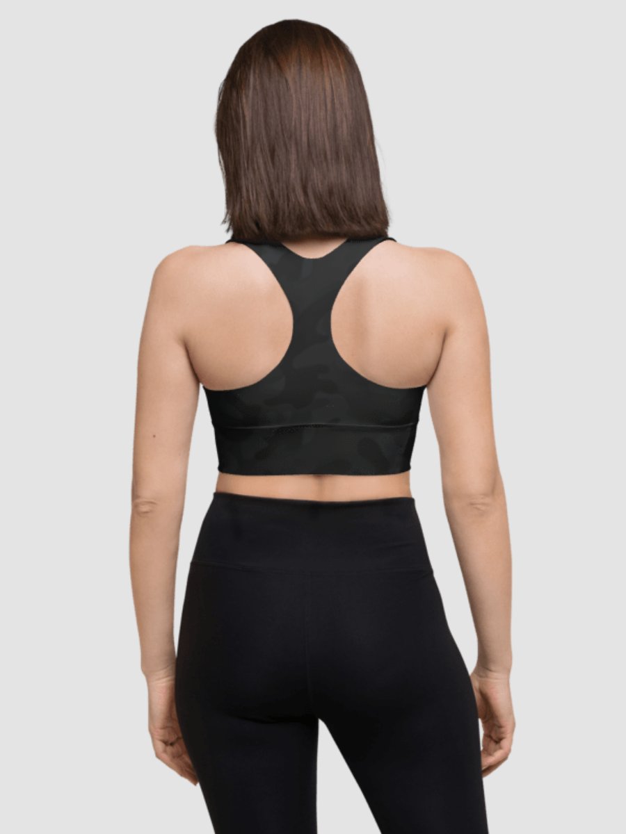 Longline Sports Bra - Black Camo product image (4)