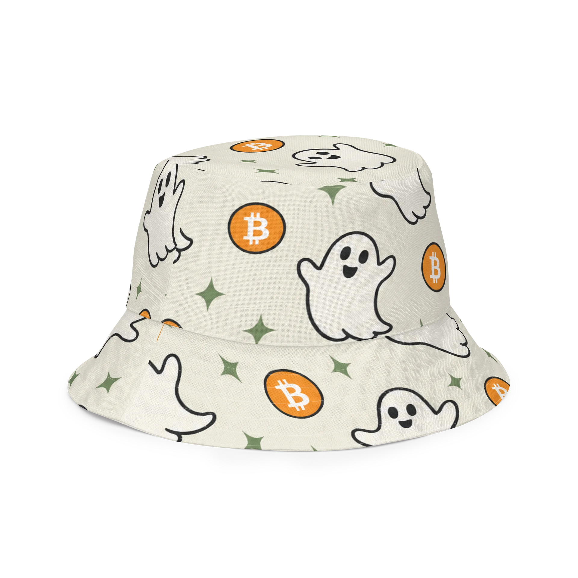 Ghost, Pumpkin, Bitcoin Reversible Bucket Hat product image (5)
