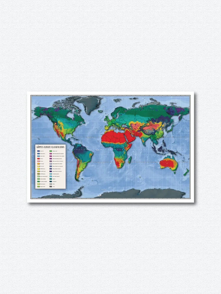 Köppen Climate Topographic World Map product image (5)