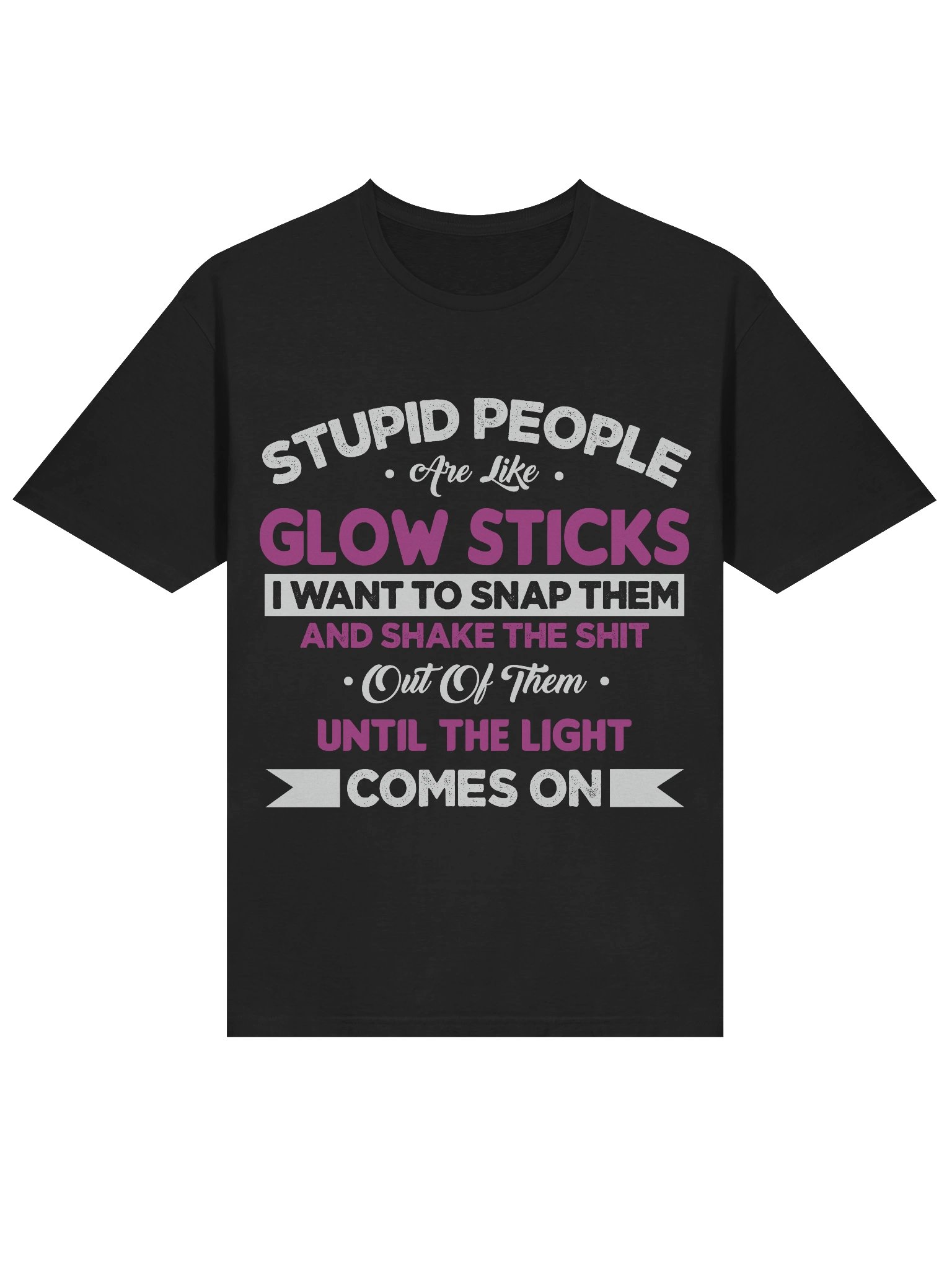 Meme – Stupid People – Glow Sticks – Gildan Softstyle T-Shirt product image (2)