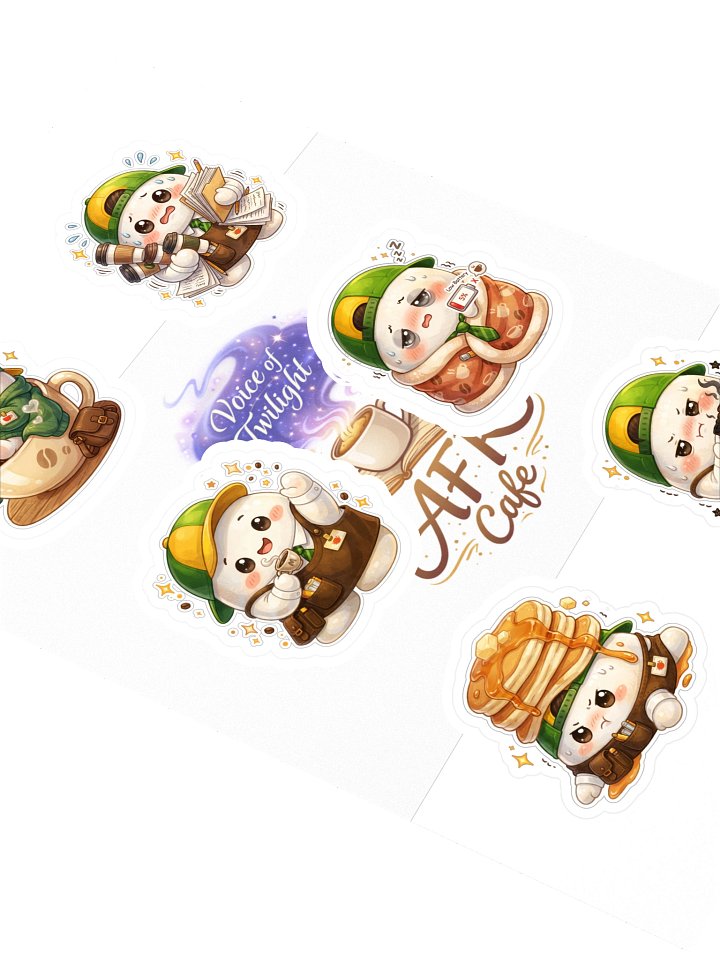 AFK Cafe Mochi Sticker Set product image (2)