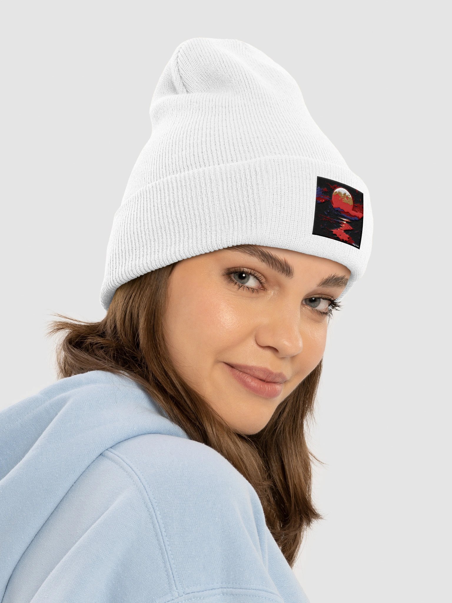 Crimson Moonlight Cuffed Beanie product image (4)