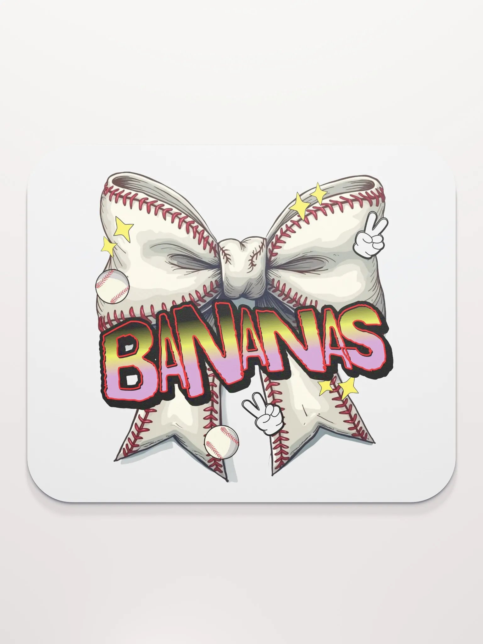 Bananas Bow Baseball Play Mouse Pad product image (1)
