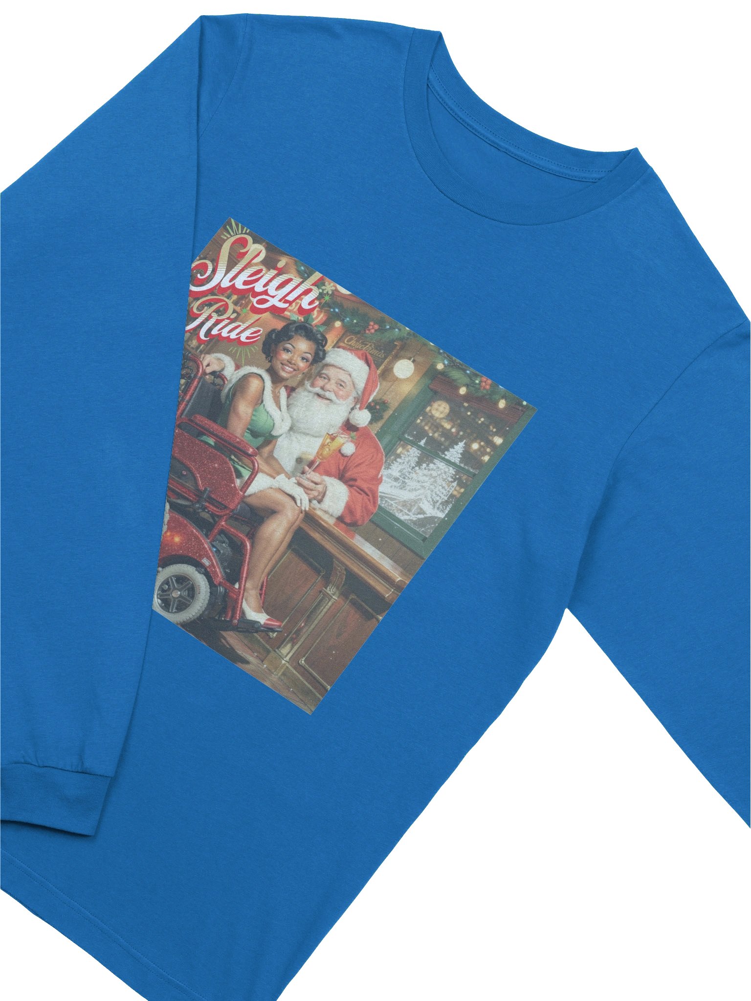 Vintage Pin-up Sleigh Ride Long Sleeve Tee product image (15)